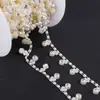 Perla Semisemicircular Conectada Doble Línea Cuentas Doble Fila Conectadas Cadena de Perlas para Vestido de Novia Cadena de Perlas Semisemicircular ABS Accesorios para Joyería DIY