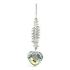 Atrapasol de Cristal con Forma de Corazón Color AB Iridiscente Cadena Colgante Cristal K9 Luz y Sombra Arcoíris Ventana Decoración del Hogar