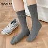 Nuevos Calcetines de Algodón Pesado 2025 para Mujer, Otoño e Invierno, Tejido de Cable Tridimensional, Empalme de Canalé, Calcetines Gruesos de Color Sólido hasta la Mitad de la Pantorrilla para Mujer