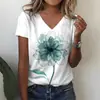 Camiseta Transfronteriza 2024 Aliexpress Amazon Estación Independiente Mujer Manga Corta Wish Spot Temu Moderna y Versátil