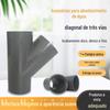 Tê oblíquo UPVC cinza escuro Tê oblíquo de 45 graus PVC-U Tê oblíquo industrial conexões Tê UPVC PN16