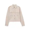 ACME Chaqueta Camisa Café Ajustada Estilo Old Money Cuello Camisero para Mujer Otoño 2026 Nueva Camisa 61551