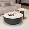 Mesa de centro redonda minimalista em ardósia para sala de estar, adequada para apartamentos pequenos, moderna e simples, luxo leve, sensação de alta qualidade, novo modelo 2006