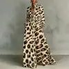 Colección Otoño 202: Nueva Moda Femenina Europea y Americana, Vestido Largo de Gama Alta, Vestido Estampado Casual de Corte Holgado Estilo Francés