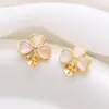 Pendientes de Plata de Ley S925 Colgante Juego de Joyería de Perlas Accesorios Piedra Ojo de Gato Trébol Corazón Juego de Joyería con Engaste Vacío