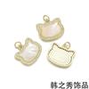 Concha de oro de 18K accesorios de joyería DIY aretes de gato lindos colgante creativo pulsera linda llavero colgante