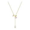 Nuevo estilo de Internet, collar de oro con flor de rosa roja, colgante de gota de agua de cristal, cadena de clavícula, collar de flores con cuentas redondas de moda, accesorios de cadena