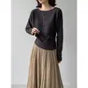 Suéter de punto Jiangzuo con botones laterales, estilo Melard, estética de viejo dinero para mujer, top ajustado de estilo francés con un look sofisticado, para mujer L728