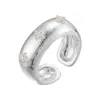 Anillo abierto de estrella con borde cepillado ancho vintage, anillo de dedo de lujo ligero de moda, microincrustado de circonita, anillo nuevo