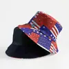 Sombrero de Pescador con Estampado de Bandera del Día de la Independencia Estadounidense, Sombrero de Cubo de Doble Cara con Protección Solar, Sombrero de Viaje para Exteriores para Hombres y Mujeres