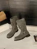 Primer Encuentro Temporada Tacón Grueso Estilo Británico Negro Botas de Caballero Hasta la Pantorrilla Botas de Mujer 2026 Otoño Estilo Calle Chica Caliente Botas de Plataforma