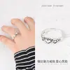 Anel Feminino ins Tendência Vintage Anel Aberto Feminino Design de Nicho Ajustável Sem Cor Anel Personalizado Cool Casal