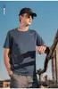 Camiseta de Manga Corta para Hombre de Algodón Seda Hielo, Ropa de Verano para Hombre Sencilla y a la Moda, Camiseta Básica de Manga Corta de Color Sólido de Algodón Mercerizado, Camiseta de Corte Holgado