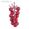 Fruta falsa, fruta, verdura, grano de uva, racimos de uva de goma suave con hojas, plantas, pequeños adornos