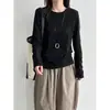 Camiseta Básica Luxi de Manga Longa Slim-Fit para Mulheres, Lançamento de Outono 26 Top Base Macio e Amigo da Pele 21086
