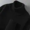 Fornecimento Transfronteiriço de Suéter Masculino Gola Alta Solto 100% Lã Pura, Tricô Básico Casual de Caxemira