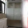 Atacado e Produção de Fabricante de Conjuntos Completos de Box de Banheiro Prata Areia Alumínio Ultra Silencioso Aço Inoxidável Portas de Correr Duplas com Rodízios