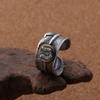 Anillo de plata tailandesa retro con apertura de plumas para hombre, joyería de plata esterlina S925 al por mayor de fábrica