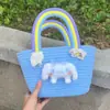 Canasta de Mano Arcoíris Regalo de Regreso Luna Llena del Bebé Año Viejo Banquete de los Cien Días de los Niños Regalo de Acompañamiento Caja de Regalo de Cumpleaños Tejida