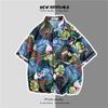 Camisa de flores vintage transfronteriza para hombres y mujeres Vacaciones en la playa de Hawái Viajes Parejas Camisa de manga corta Nueva