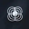 Broche Corsage de Circonita de Lujo y Atmosférico Accesorios para Mujer Pin Sencillo Decoración Hebilla de Toalla de Seda Coreana Joyería de Primera Elegante