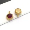 Acero Inoxidable Agujero Vertical Doce Piedras de Nacimiento 6mm Piedra Brillante Piedra de la Suerte Colgante Colgante Accesorios para Joyería DIY Collar