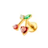 Joyería para Piercing Henson G23/F136 de Titanio con Tornillo de Cereza Incrustado de Circonita Stud para Labio Stud para Cartílago Auricular Joyería para Piercing