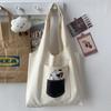 Bolso de Lona de un Solo Hombro Modelo Nuevo 2026 para Mujer, Bolso Tote Casual Fresco Artístico Estilo Japonés Simple