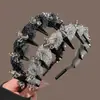 Diadema de malla de lunares de alta gama para mujer, estilo blogger, elegante, con dientes, diadema antideslizante, para frente amplia, sujetador de pelo