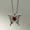Collar con colgante de ojo de diablo de diseño nicho nuevo de exportación europea y americana, collar de acero inoxidable de mariposa de estilo gótico