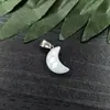 Ágata de Cristal Natural 13*18mm Colgante Luna Pequeña Collar Luna Creciente Accesorios para Joyería DIY Venta al por Mayor