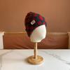 Sombrero de Nuevo Estilo Sombrero de Lana para Mujer Otoño e Invierno Cálido Combinable Cuadros Pata de Gallo Sombrero Tejido Sombrero de Jersey Sombrero para el Frío Moda