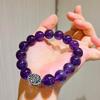 Pulseira de prata 925 de alta qualidade com 12 mm de ametista real do Uruguai