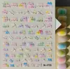 Pegatinas para uñas de gato de dibujos animados degradadas, pegatinas de uñas de gatito mini impermeables adhesivas 3D transfronterizas, modelo SL