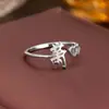 Anillo de Plata de Ley 925 100 Apellidos Familiares Apellido Familiar Anillo para Mujer Nuevo Amor Diseño de Nicho Sentido Anillo de Dedo Abierto Todo-partido Regalo