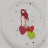 Chaveiro Laço Coração Vermelho Moda Versátil Chaveiro de Bolsa Pequeno Pingente de Chave Coração de Pêssego