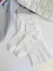 Meias de Seda de Amora com Borda Franzida para Mulheres, Meias Curtas Sem Costura para Primavera e Verão, Meias de Cano Médio Resistentes ao Odor e Absorventes de Suor, Meias Zhuji