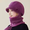Gorro de Punto Cálido de Otoño e Invierno para Personas de Mediana Edad y Mayores, Gorro de Lana de Una Pieza con Visera de Pato para Viajes al Aire Libre, Protección para los Oídos, Protección para el Cuello, Gorro Cortavientos