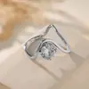 Anel Circular Irregular de Zircônia em Aço Titânio Moda Personalizada Forma Especial Luxo de Nicho Design Não Desbota Versátil Atacado