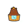 Broche Caricatura Capibara Lindo Animalito Insignia de Metal Capibara Esmalte Bidimensional Insignia de Decoración para Ropa
