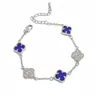 Mar de Flores Azuis! Pulseira de Flor com Zircônia Super Brilhante Luxo Leve Toque de Alto Padrão Estilo Europeu Moda Versátil Acessório de Pulseira para Mulheres