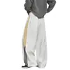 Pantalones deportivos de rayas personalizados/estilo americano, nueva colección de otoño, corte holgado, caída suave, bordado color-blocking, versátiles pantalones deportivos casuales, largos, blanco y gris