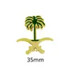 Emblema Nacional da Arábia Saudita Insígnia Adesivo de Telefone Padrão Palmeira Faca Curva Insígnia de Metal Presente Comemorativo Fonte de Fábrica Transfronteiriça