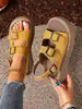 Sandálias de Plataforma de Comércio Exterior Femininas 2026 Verão Nova Moda Estilo Romano Fivela Casual Sapatos de Praia Versátil Confortável para Exterior