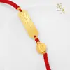 Jane Yue Preservación del Color Método Antiguo Marca Sha Jin Tai Sue Dios de la Riqueza de Cinco Vías Pulsera de Cuerda Tejida a Mano Retro Literario Pulsera de Cuerda Roja del Tíbet para Mujeres