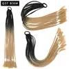 Pelucas Trenzadas de Colores Estilo Europeo y Americano, Coletas de Color Degradado, Trenzas de Espiga de Celebridades de Internet, Trenzas de Boxeadora de Tres Hebras para Discoteca