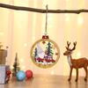Colgante de madera con diseño de anciano y bosque de Navidad 2021, pequeño y decorativo.