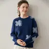 Nuevo Suéter de Cachemir 100% Puro Otoño e Invierno 2025 Moda Femenina Holgado Grueso Tejido Jacquard Nube Suéter Interior