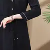 Vestido de Temperamento Primavera y Otoño para Mamá Vestido Largo Adelgazante de Cintura para Mujeres de Mediana Edad Vestido de Otoño para Personas de Mediana Edad y Mayores Vestido Estilo Occidental talla extra
