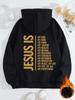 Suéter transfronterizo JESÚS ES MI DIOS Suéter de moda casual de comercio exterior Suéter con capucha de manga larga con forro polar para mujer Camisa